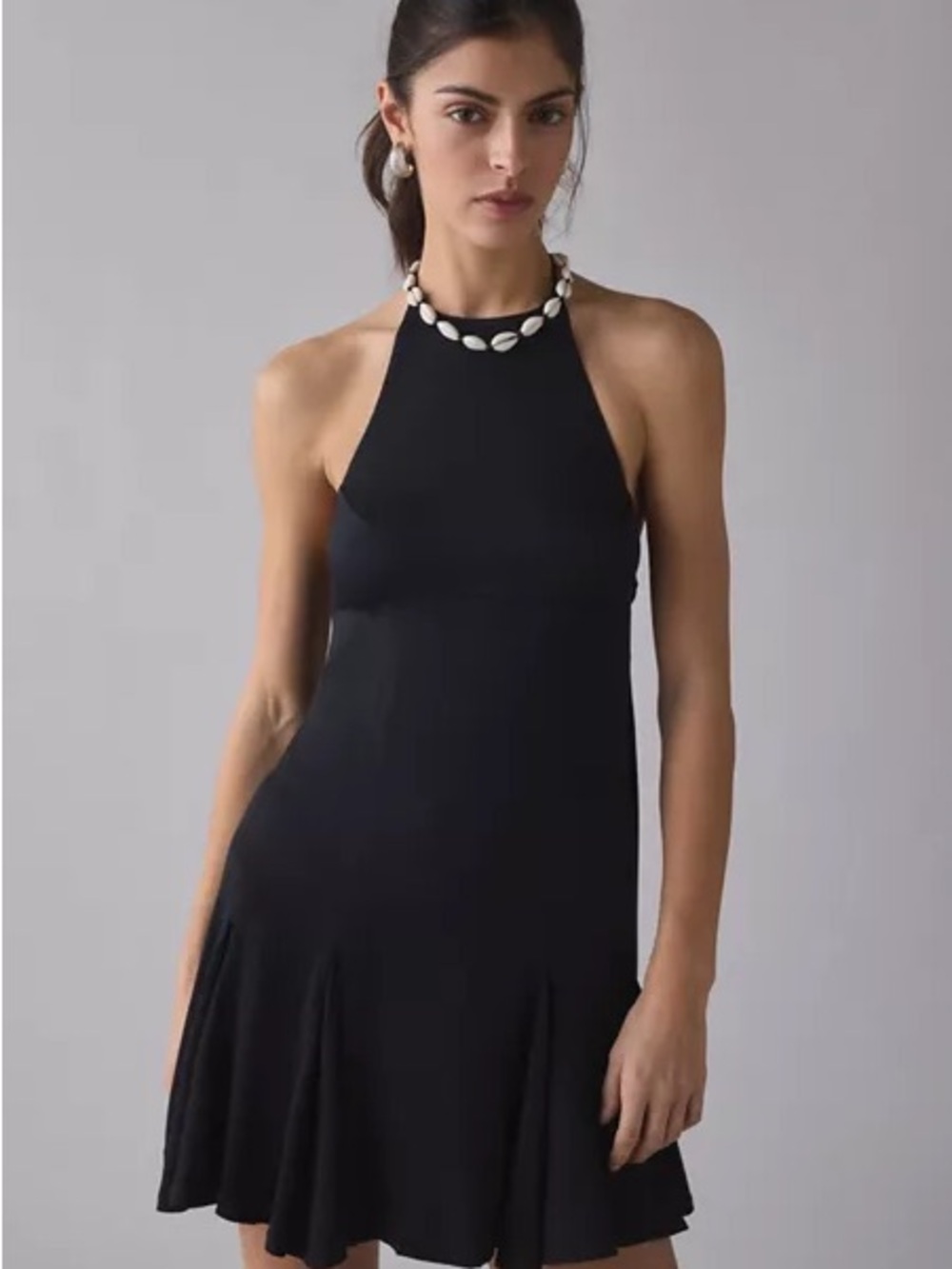 Urban Outfitters Tie Back Halter Black Dress